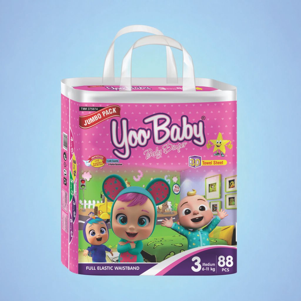 Yoo Baby Jumbo Packaging (3) Medium 6-11kg 88 Pieces