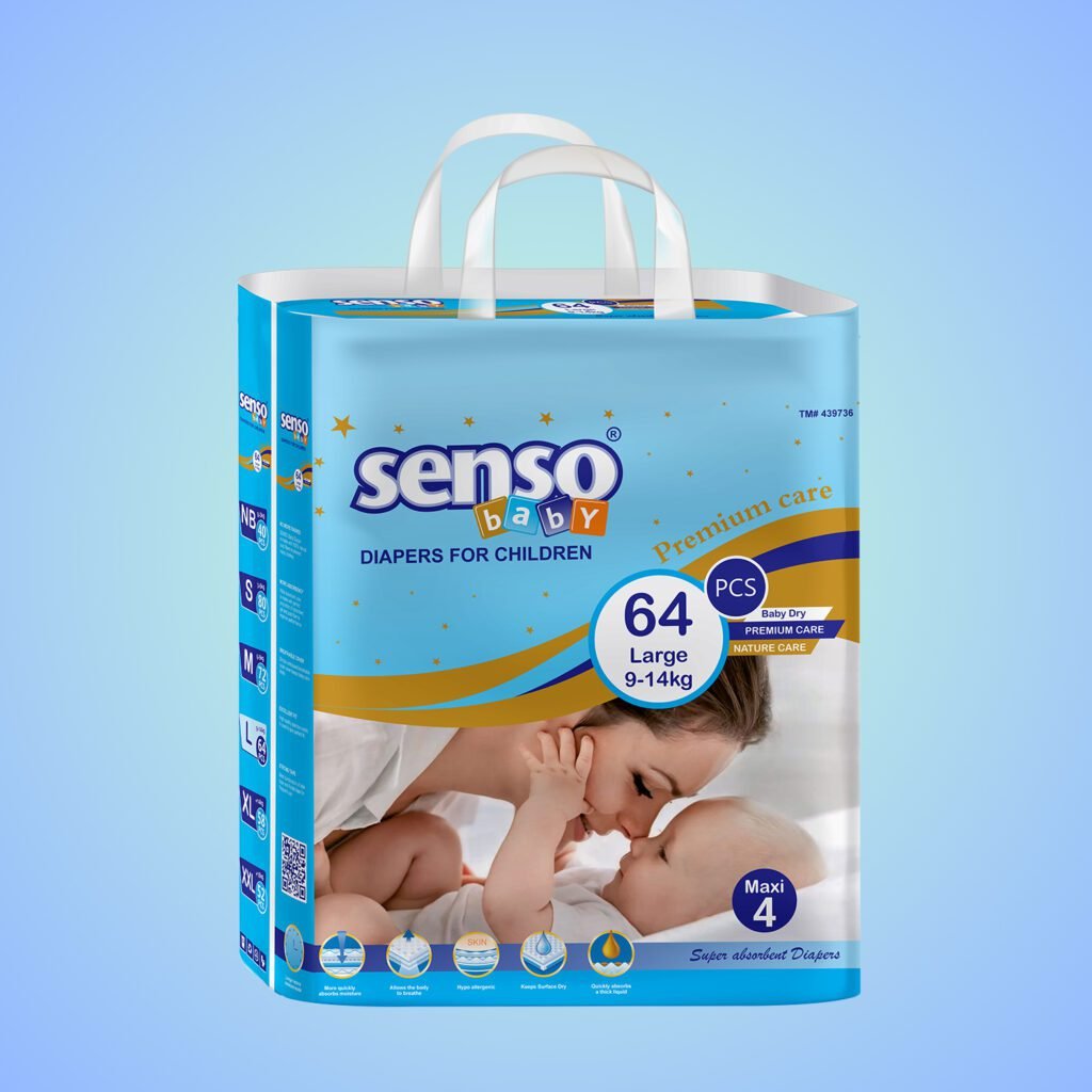 Senso Baby Mega Packaging (4) Large 9-14kg 64 Pieces